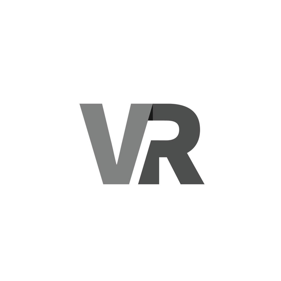 v r virtueel 3d doopvont modern technologie logo virtueel realiteit vector