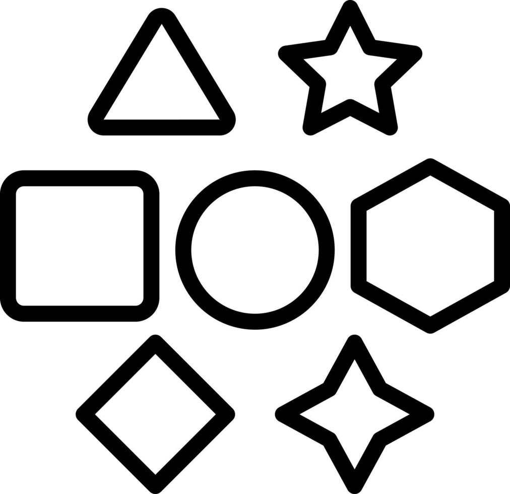 lijn icoon voor collecties ,groep, reeks ,zeshoek ,vierkant ,driehoek ,grafisch, ster, element , kiezer ,deel, bestanddeel vector