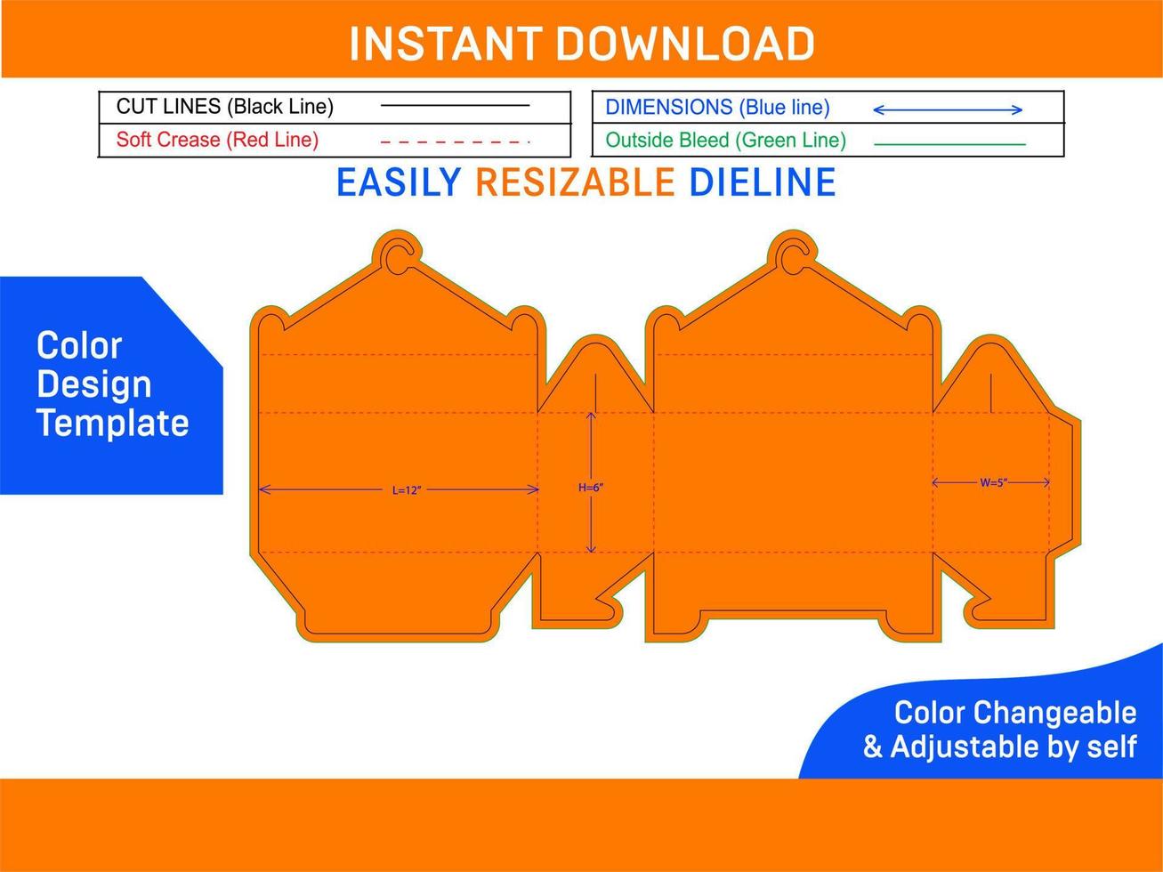 hanger en doeken verpakking doos dood gaan besnoeiing sjabloon en 3d vector het dossier kleur ontwerp sjabloon