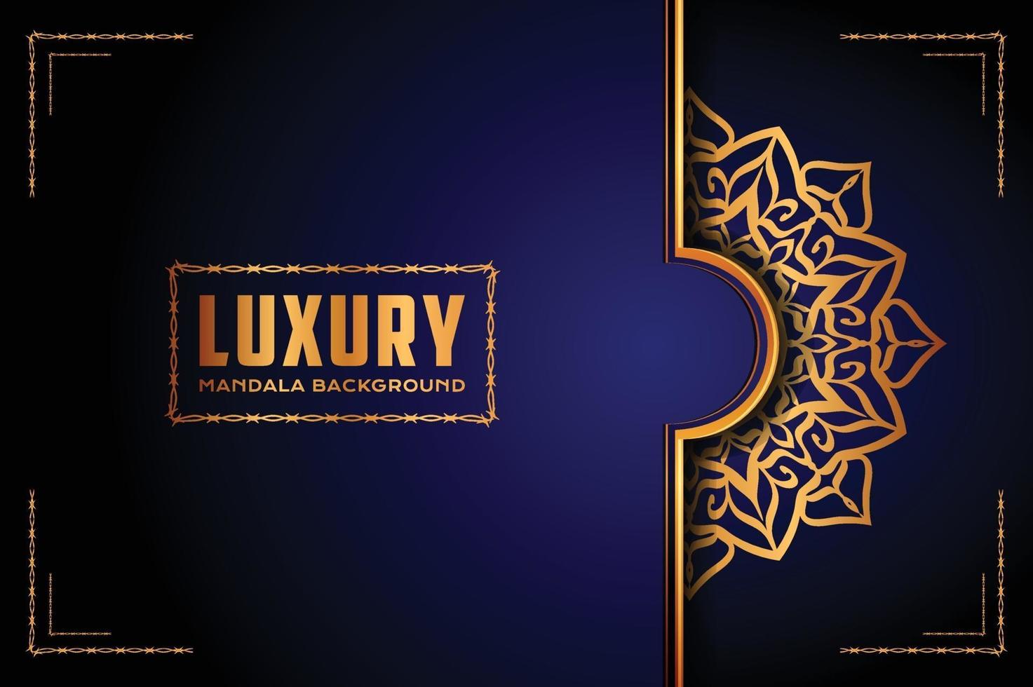 luxe mandala sierontwerp als achtergrond met gouden arabesk patroonstijl. decoratief mandala-ornament voor print, brochure, banner, omslag, poster, uitnodigingskaart. vector