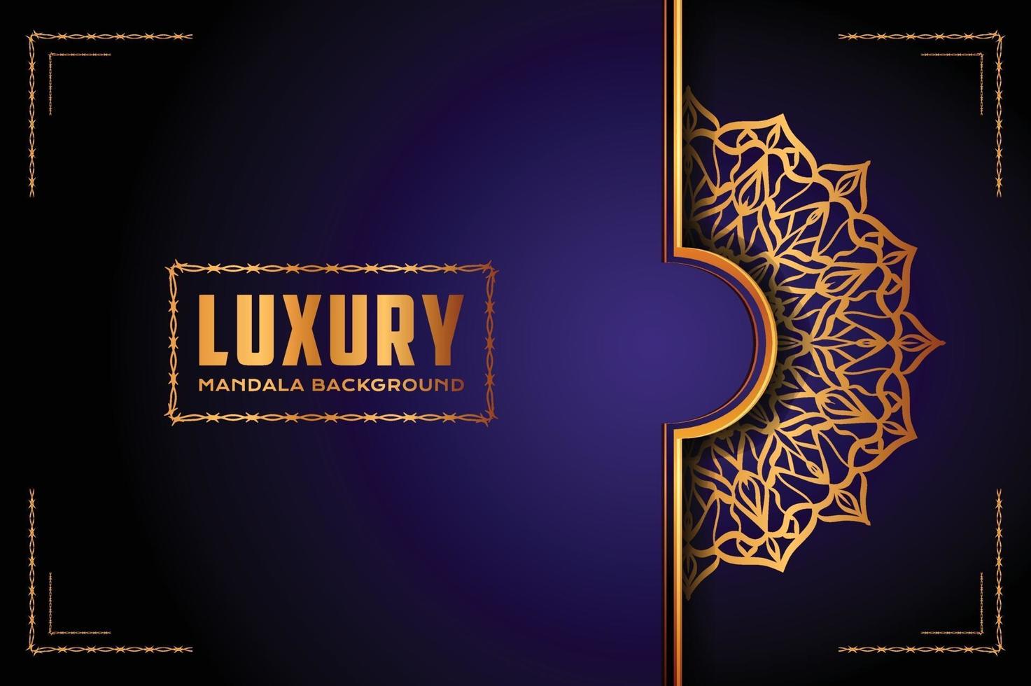 luxe mandala sierontwerp als achtergrond met gouden arabesk patroonstijl. decoratief mandala-ornament voor print, brochure, banner, omslag, poster, uitnodigingskaart. vector