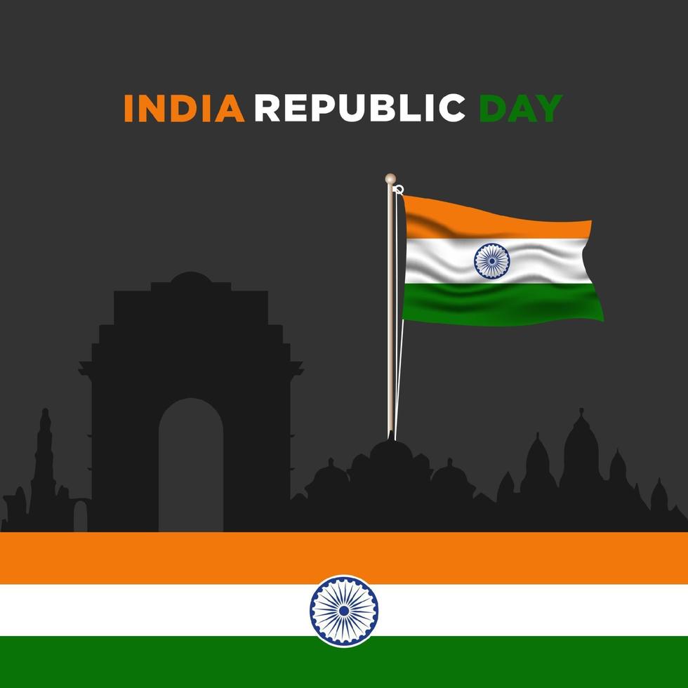 illustratie van gelukkige dag van de republiek india vector