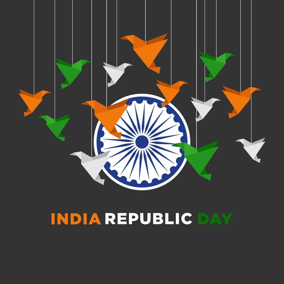 illustratie van gelukkige dag van de republiek india vector