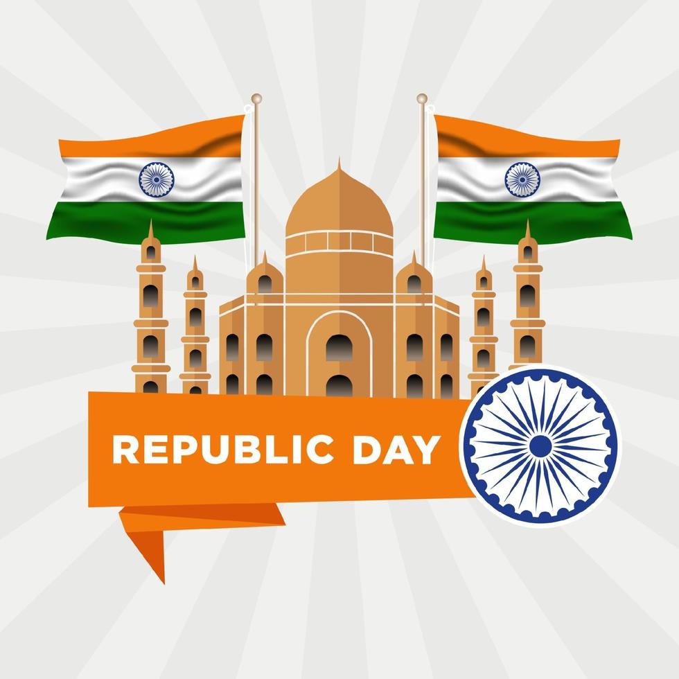 illustratie van gelukkige dag van de republiek india vector