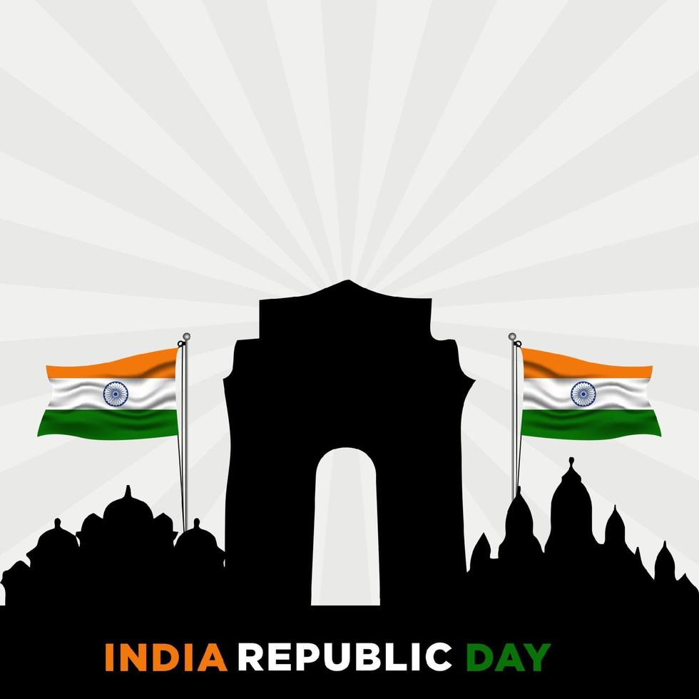 illustratie van gelukkige dag van de republiek india vector