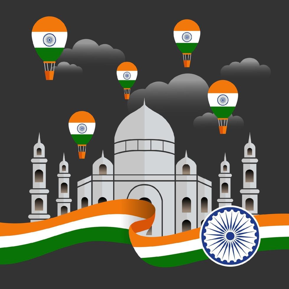 illustratie van gelukkige dag van de republiek india vector