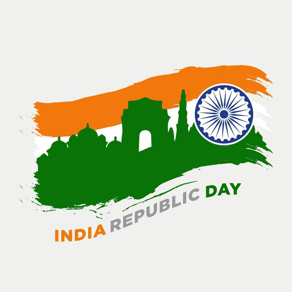 illustratie van gelukkige dag van de republiek india vector