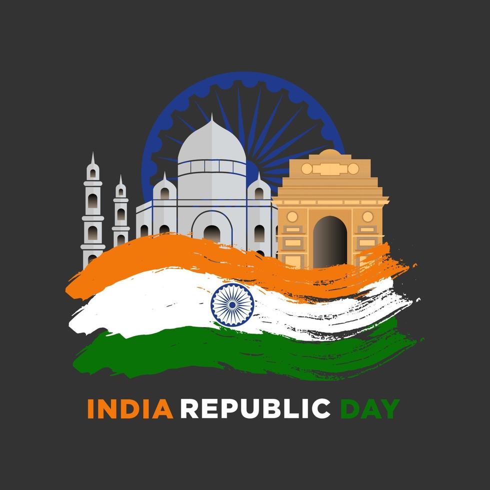 illustratie van gelukkige dag van de republiek india vector