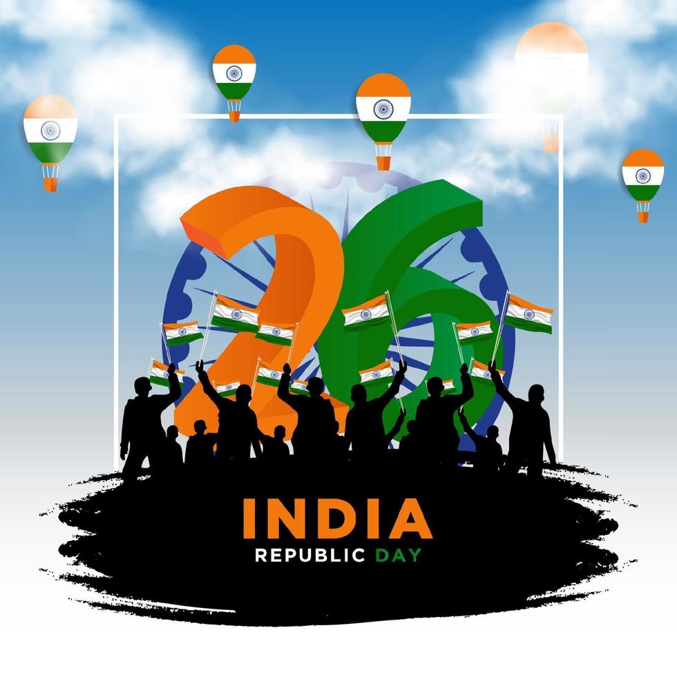 illustratie van gelukkige dag van de republiek india vector