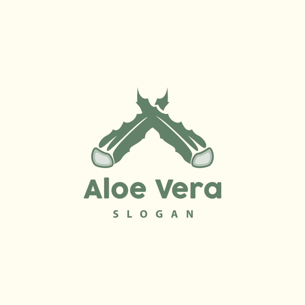 aloë vera logo, kruiden fabriek vector, illustratie symbool icoon gemakkelijk ontwerp vector