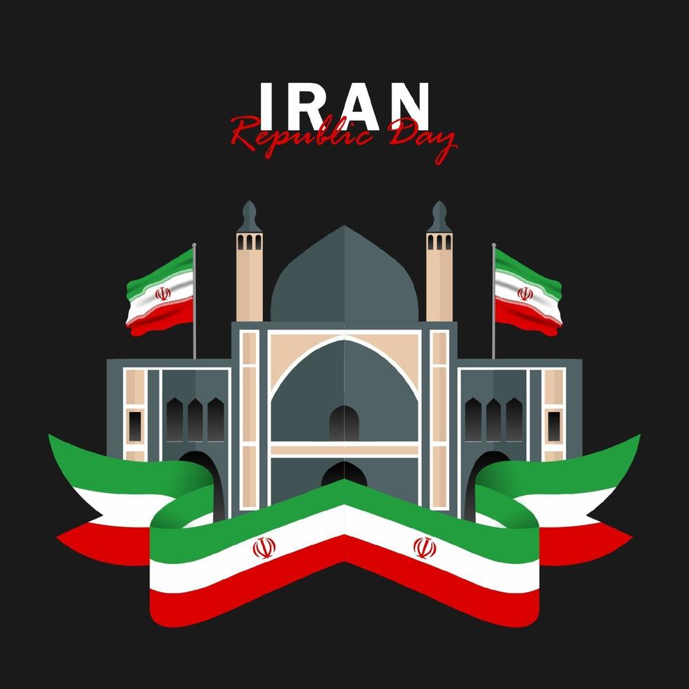 vector van de dag van de republiek met de vlaggen van iran. viering van de dag van de republiek van iran.