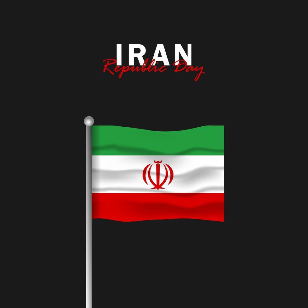 vector van de dag van de republiek met de vlaggen van iran. viering van de dag van de republiek van iran.