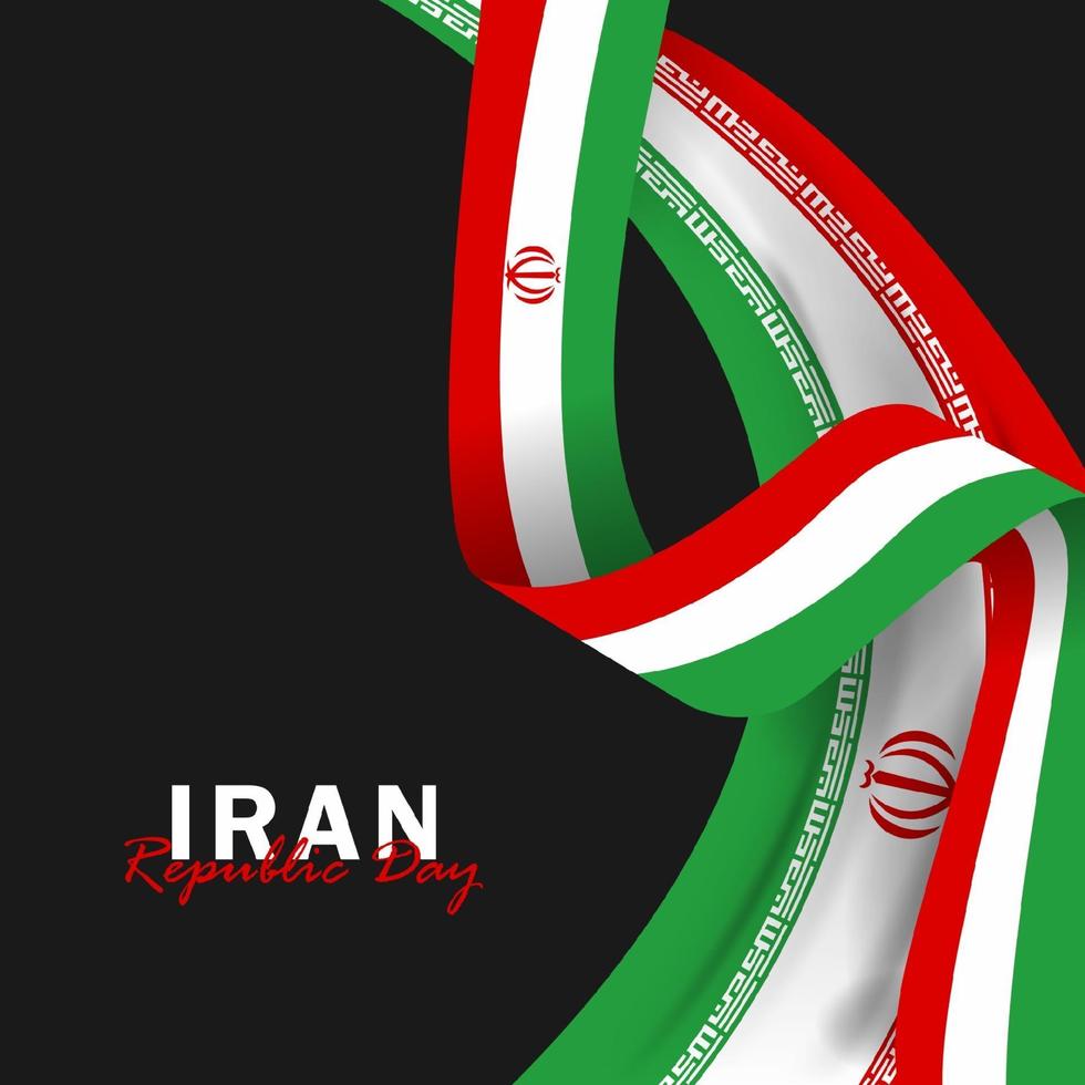 vector van de dag van de republiek met de vlaggen van iran. viering van de dag van de republiek van iran.