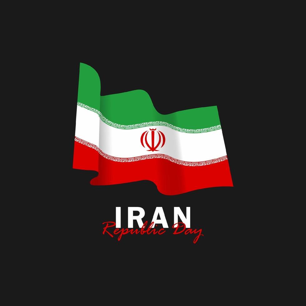 vector van de dag van de republiek met de vlaggen van iran. viering van de dag van de republiek van iran.