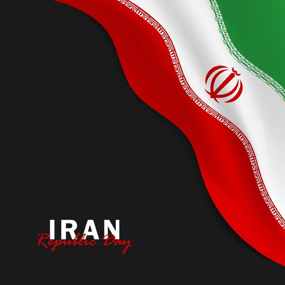 vector van de dag van de republiek met de vlaggen van iran. viering van de dag van de republiek van iran.