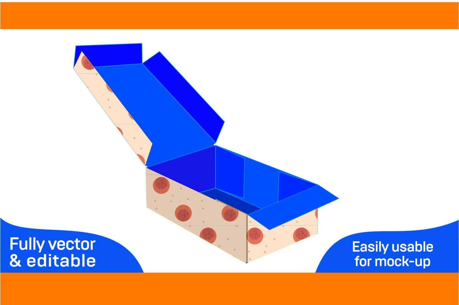 gegolfd karton verpakking doos dieline sjabloon en 3d vector het dossier 3d doos