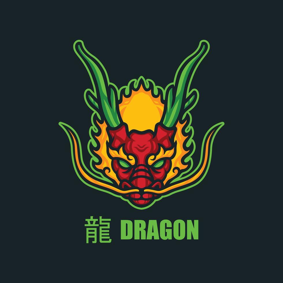 draak Chinese dierenriem logo voor mascotte of emblemen vector