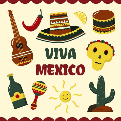 Viva Mexico achtergrond Vector