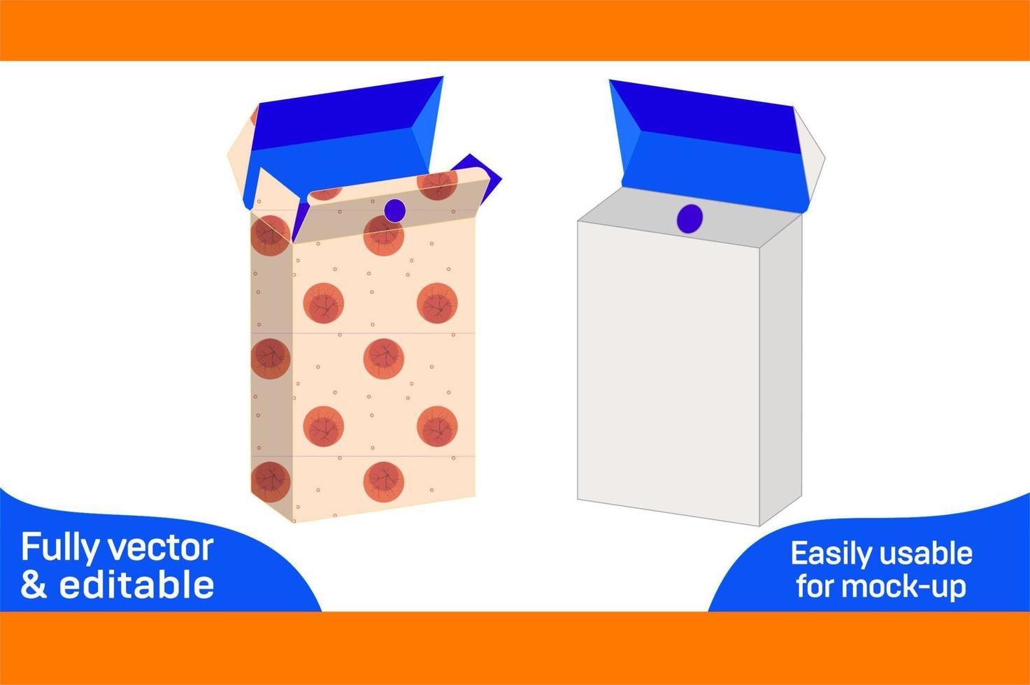 pepermuntjes verpakking doos dieline sjabloon en 3d geven het dossier gemakkelijk bewerkbare en aanpasbare3d doos vector
