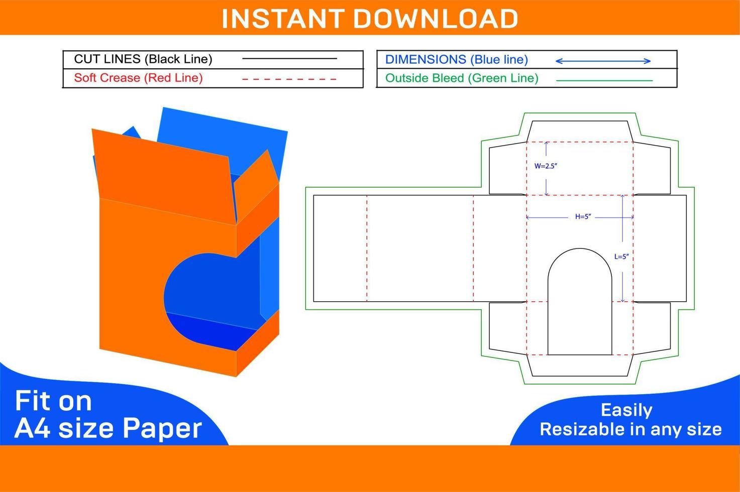 zeep verpakking doos met venster dieline sjabloon, 3d doos kleur veranderlijk en bewerkbare doos dieline en 3d doos vector