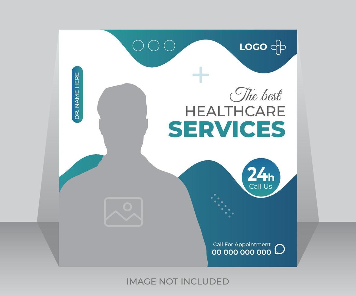 medisch gezondheidszorg onderhoud sociaal media post en web advertenties poster ontwerp voor ziekenhuis kliniek en dokter banier sjabloon vector