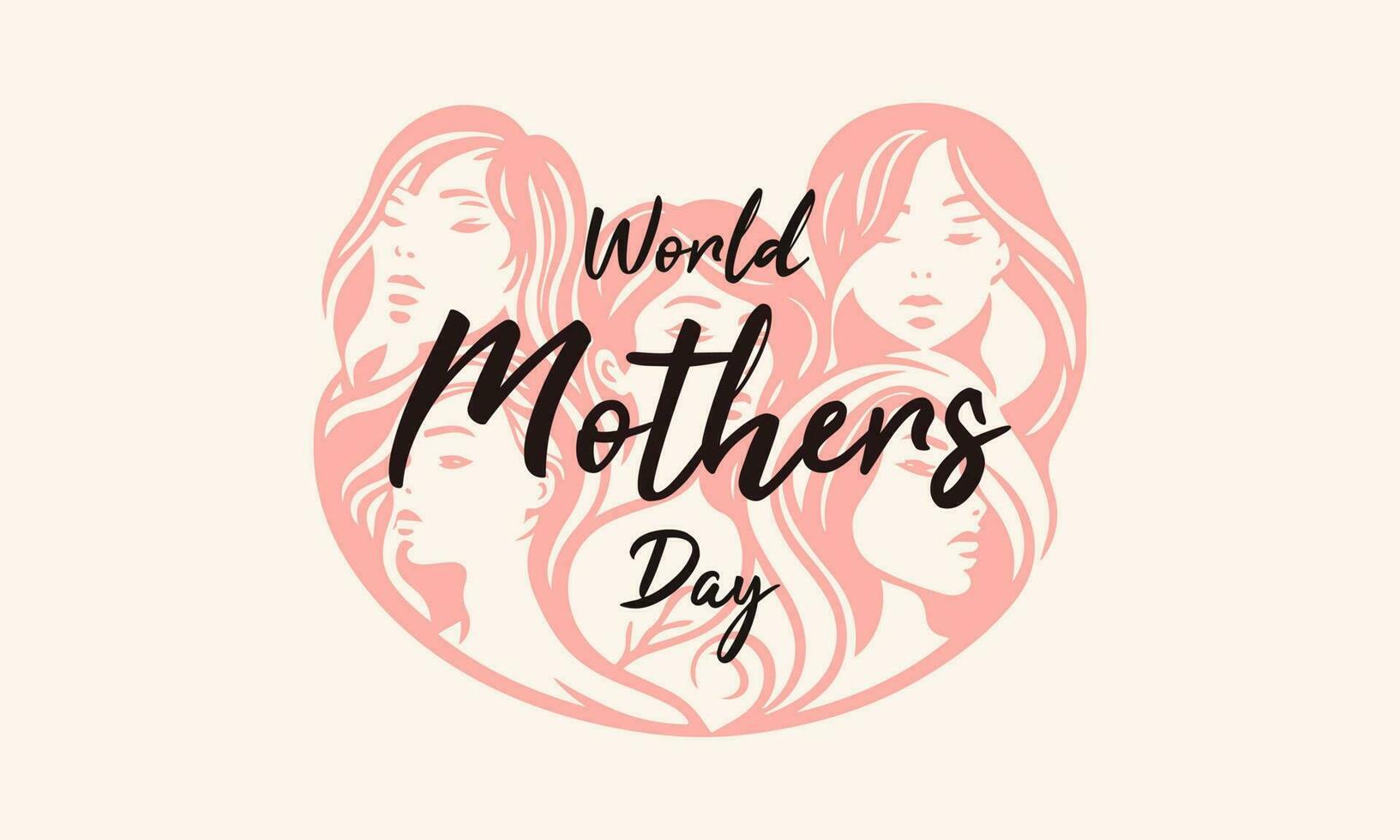 moeders dag met meisjes illustratie geïsoleerd Aan roze achtergrond. voor poster, banier, kaart uitnodiging, sociaal media vector