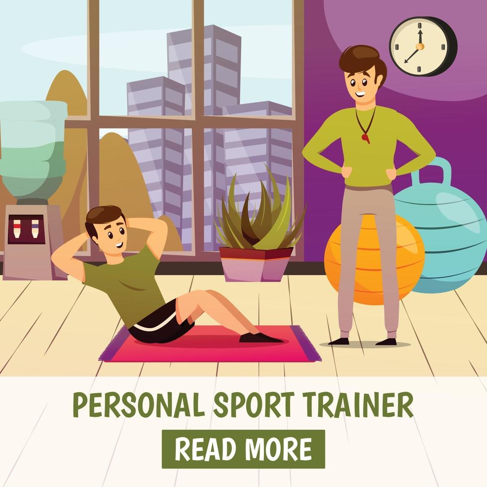 persoonlijke sport trainer achtergrond vectorillustratie vector