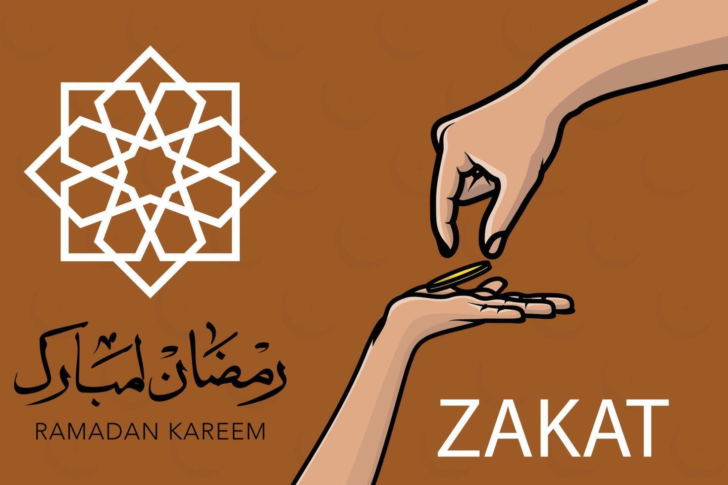 Ramadan kareem zakat geven liefdadigheid naar arm mensen vector illustratie.