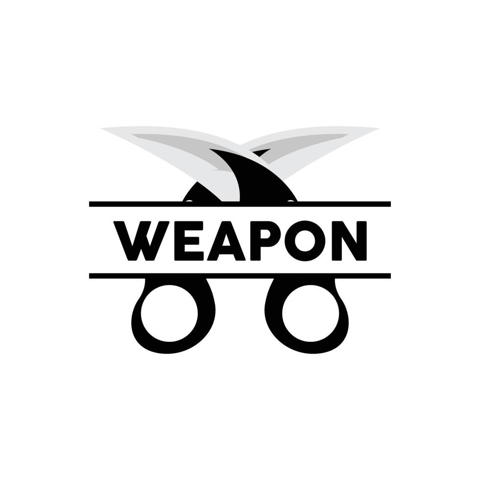 wapen logo, traditioneel wapen karambit vector, Ninja vechten gereedschap gemakkelijk ontwerp, symbool icoon, illustratie vector