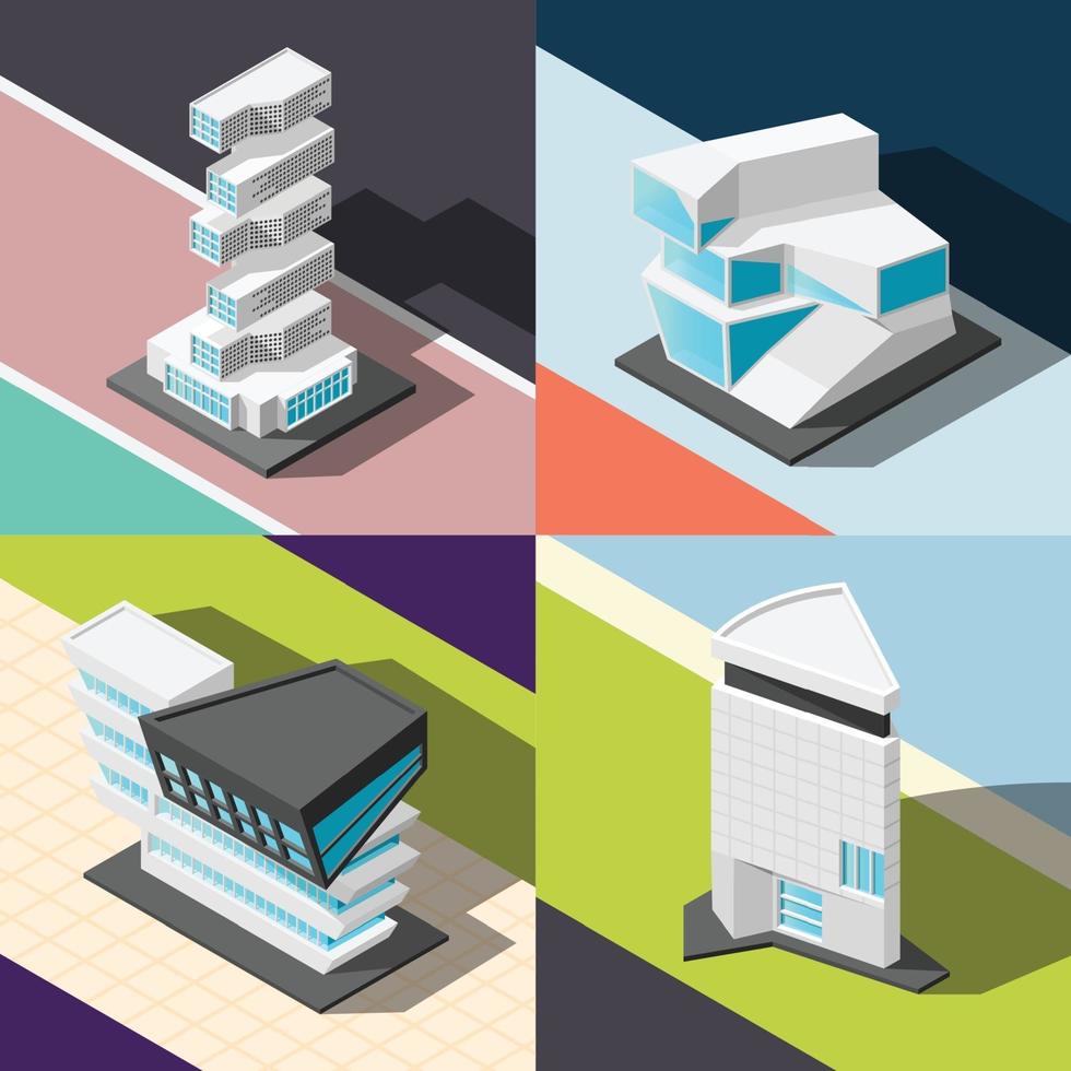 futuristische architectuur 2x2 ontwerpconcept vectorillustratie vector