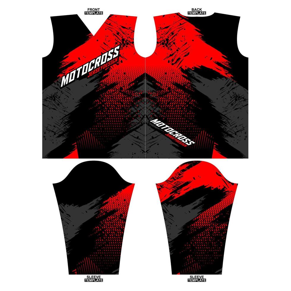 drukklare sublimatie motorcross lang mouw Jersey ontwerp vector