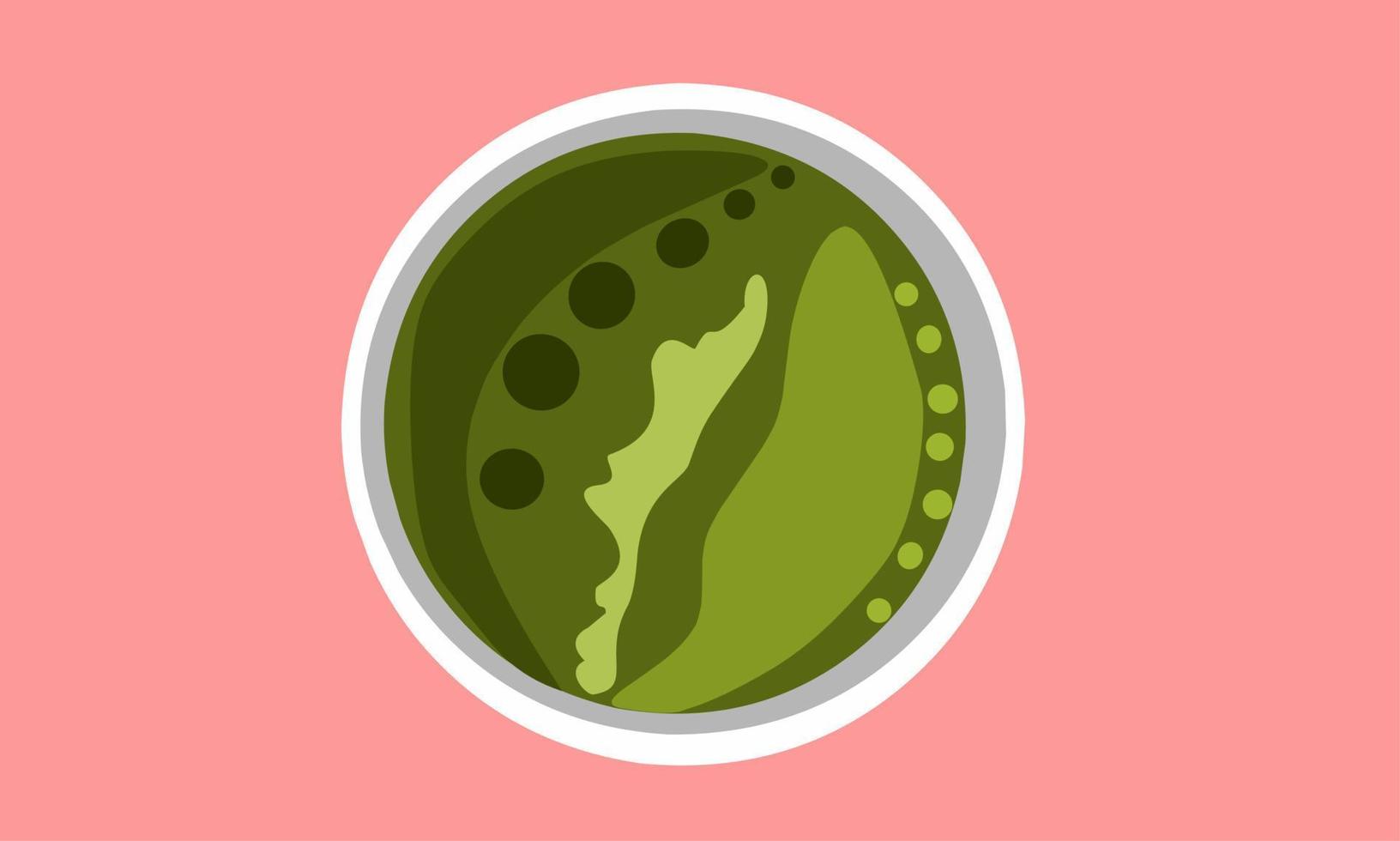 vector illustratie. groen drinken afgeleid van van moringa bladeren. vlak ontwerp