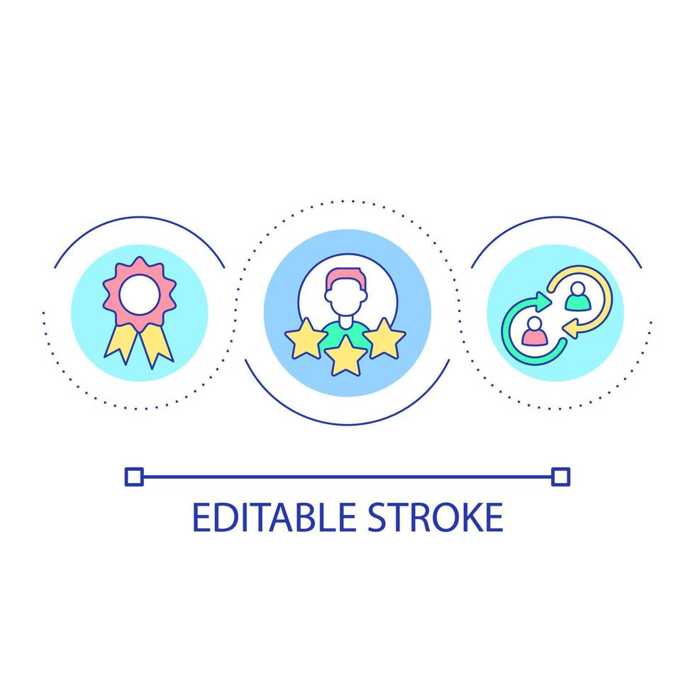 het beste werknemer prestatie lus concept icoon. ranking team lid. carrière ontwikkeling doel abstract idee dun lijn illustratie. geïsoleerd schets tekening. bewerkbare beroerte vector