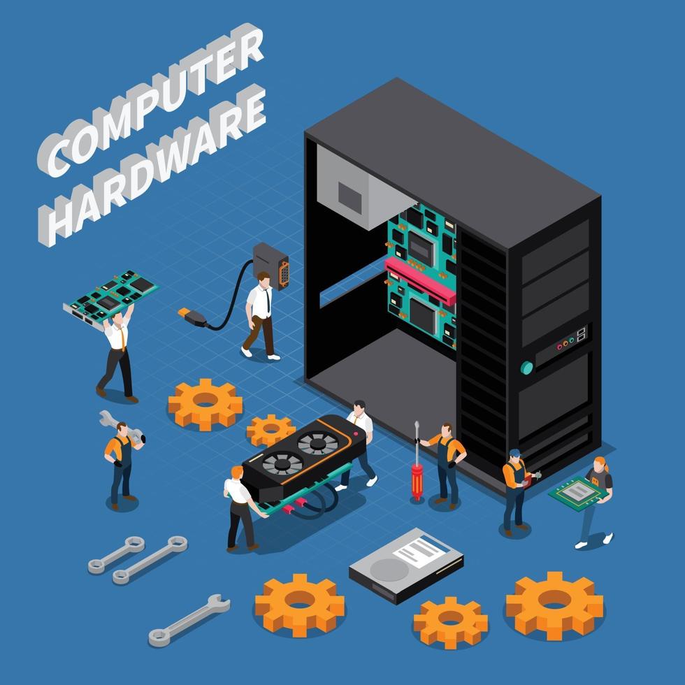 het ingenieur isometrische compoisition vectorillustratie vector