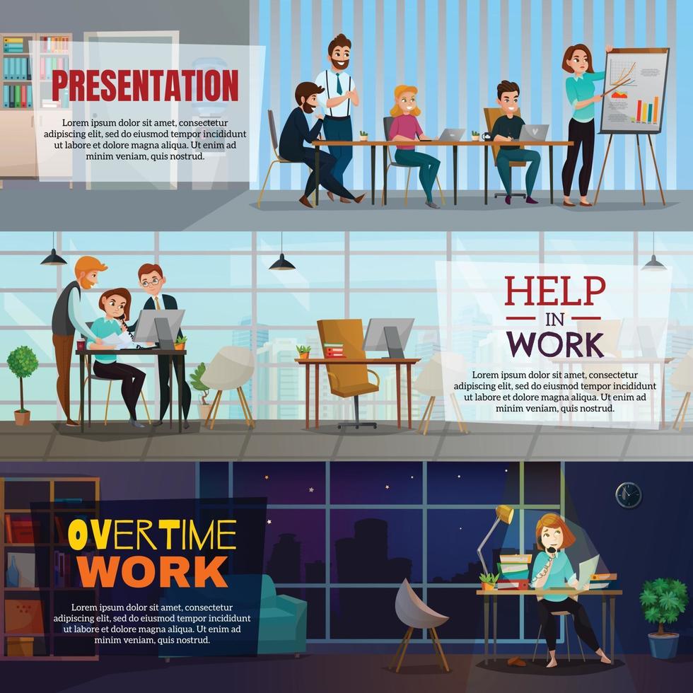 multitasking horizontale banners vector illustratie