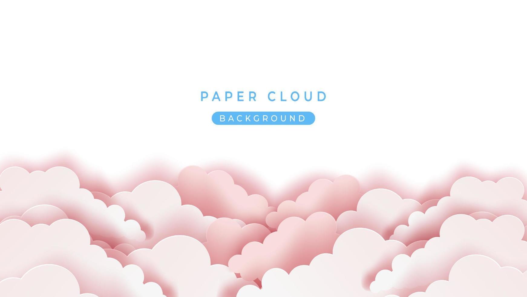 roze papier wolk achtergrond met kopiëren ruimte vector