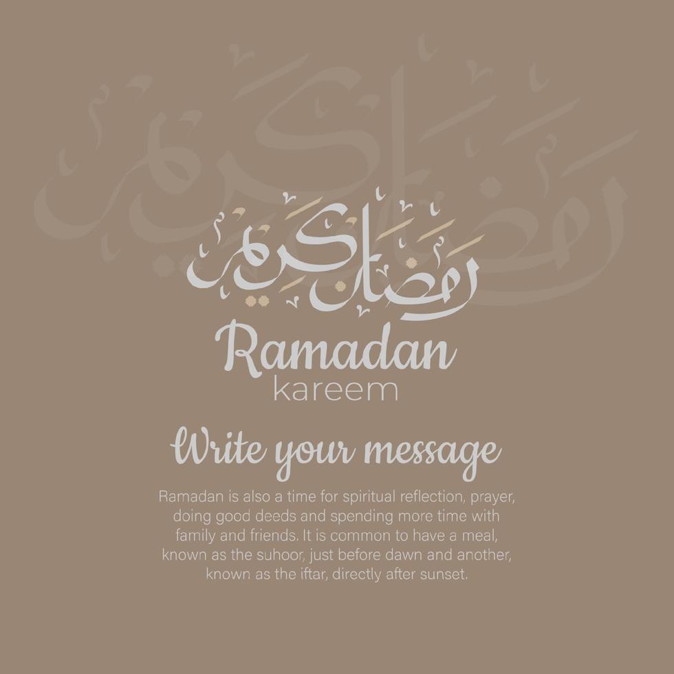 ramadan kareem arabische kalligrafie met traditionele islamitische ornamenten. vector illustratie