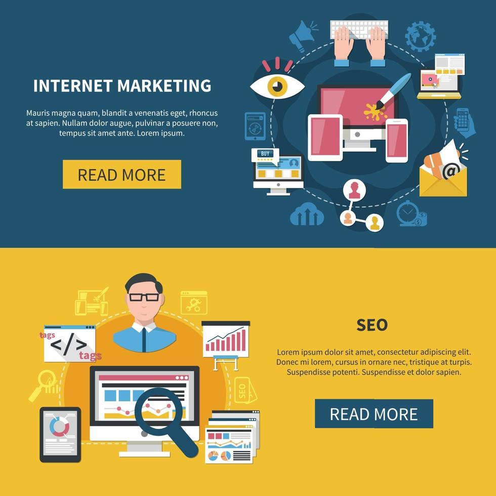 internetmarketing banners vector illustratie