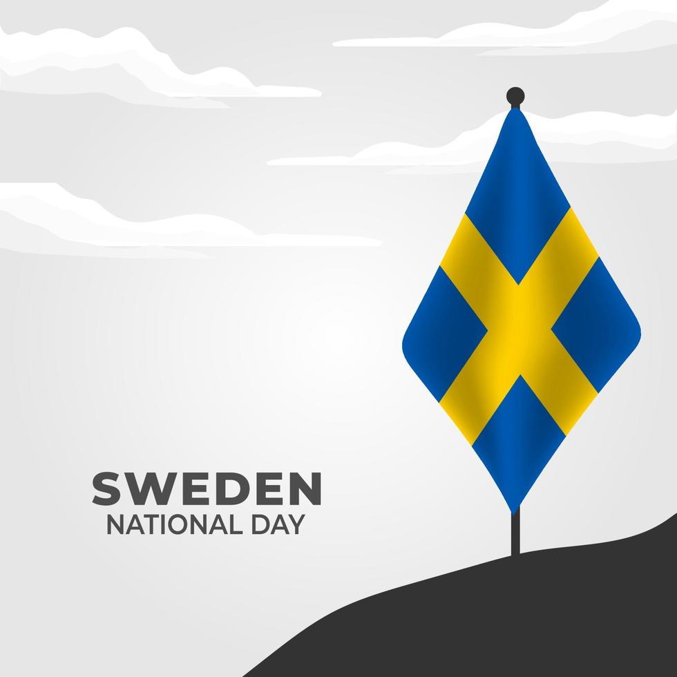 Vlag van Zweden, 6 juni, Nationale Dag van Zweden, Koninkrijk Zweden. vector illustratie