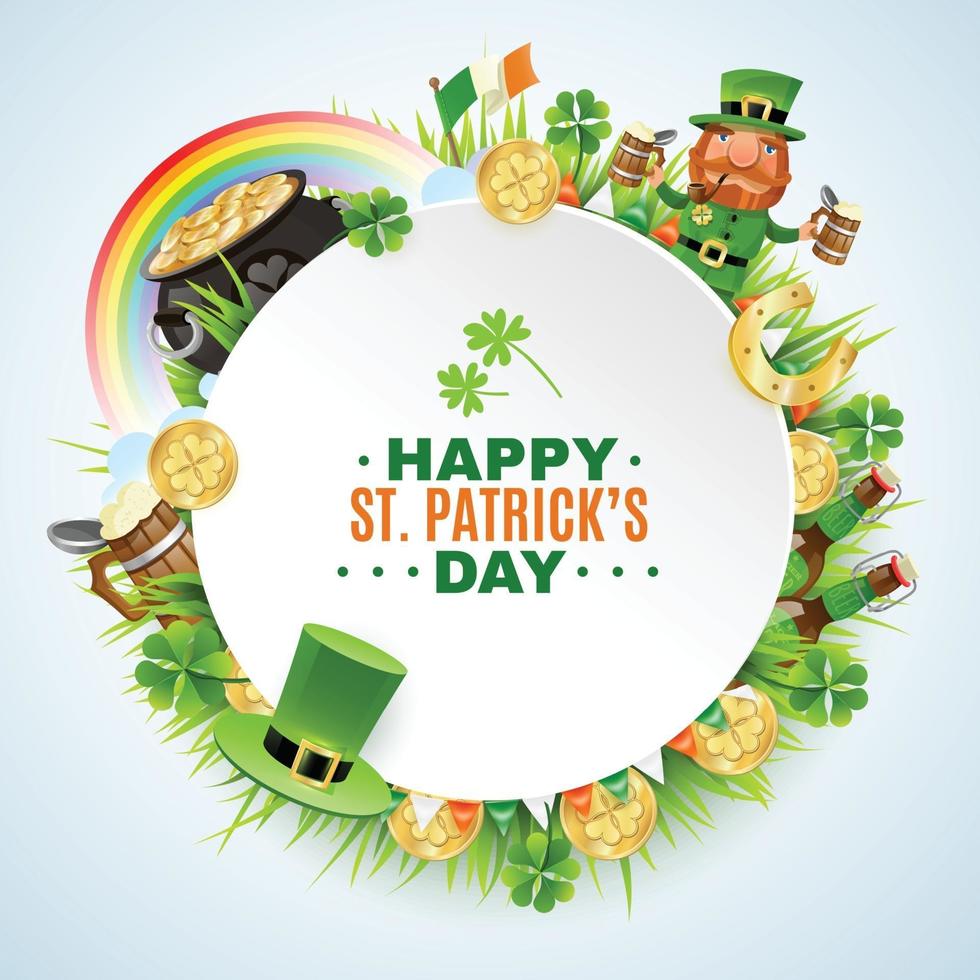 saint patricks dag rond frame vector