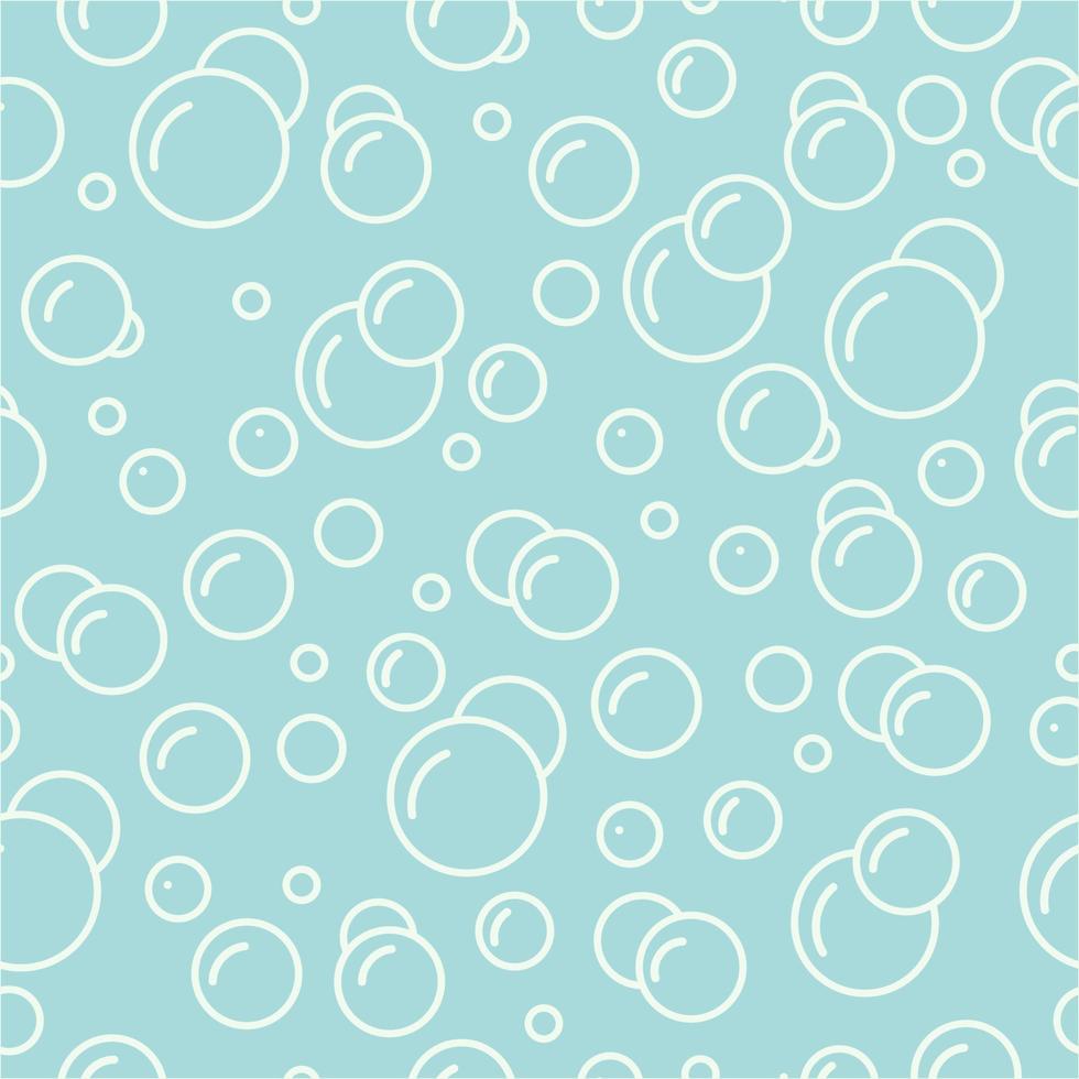 schuim bubbels Aan een blauw achtergrond. naadloos patroon van lucht bubbels in water. vector illustratie