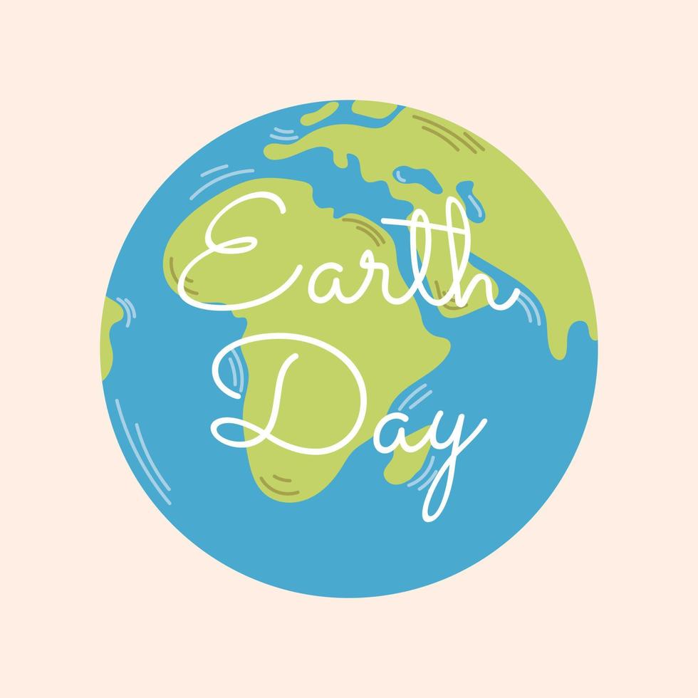 vector illustratie aarde dag. aarde dag tekst in aarde wereldbol. ecologie concept. gelukkig aarde dag. april 22.