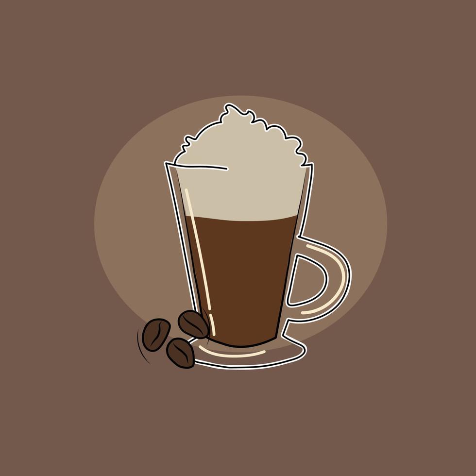 heet latte. koffie. drankje. hoog kwaliteit vector illustratie.