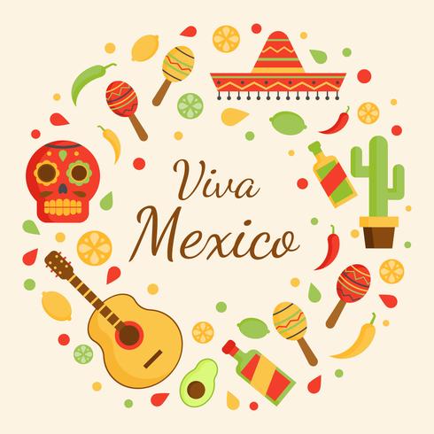 Viva Mexico Vector achtergrond