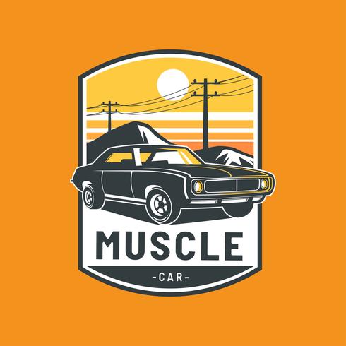 muscle car badge vector