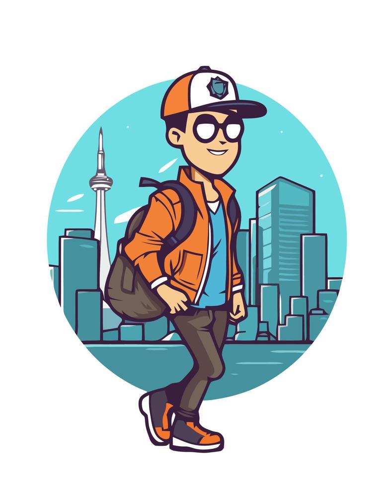 Toronto jongen wandelen vector