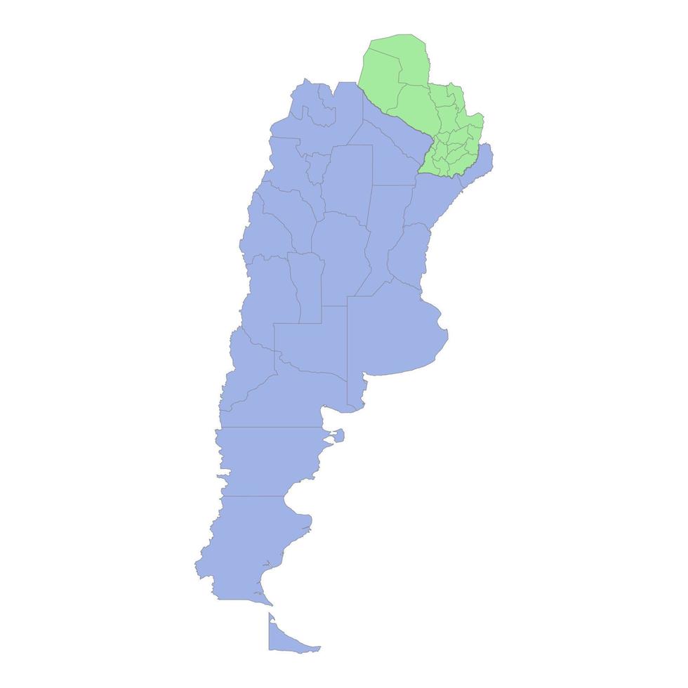 hoog kwaliteit politiek kaart van Argentinië en Paraguay met borders van de Regio's of provincies vector