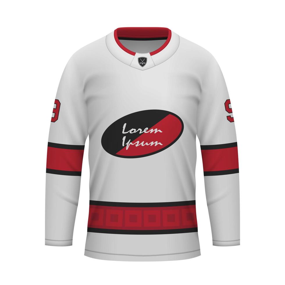 realistisch ijs hockey weg Jersey carolina, overhemd sjabloon vector