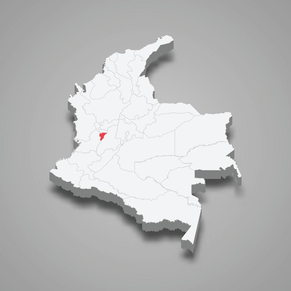 quindio regio plaats binnen Colombia 3d kaart vector