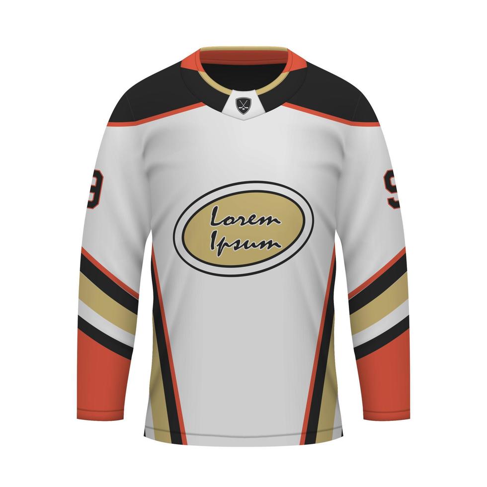 realistisch ijs hockey weg Jersey anaheim, overhemd sjabloon vector